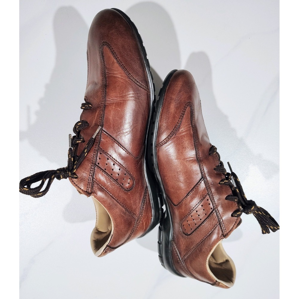 Vtg Allen Edmonds Peyton Sneakers Leather Shoes USA Made 7.5 M Brown - Picture 5 of 7